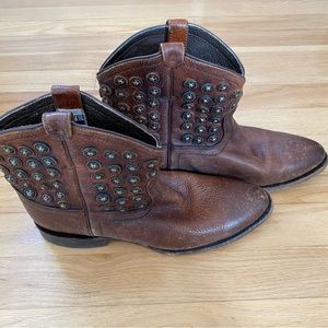 Frye “Wyatt Disc” short boot, cognac, women’s 8.5